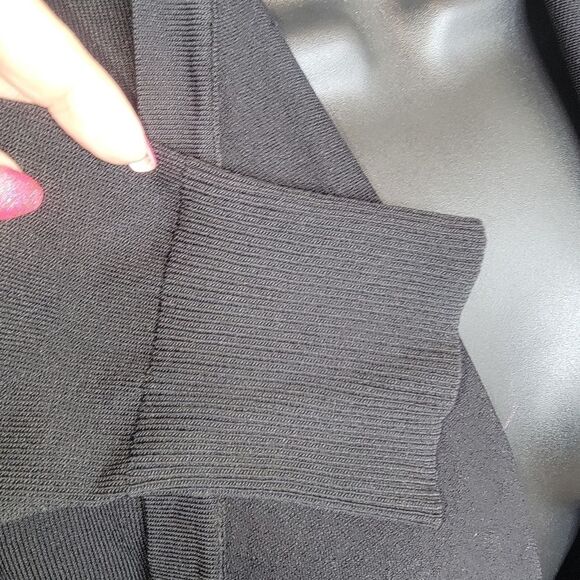 Whbm Pocket-Detail black open front Midi Coverup cardigan Medium - Picture 8 of 8